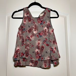 Ann Taylor Loft Outlet XXSP Grey Flowy Tank Top NWT